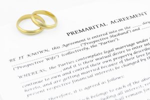 premarital agreement document given to a client by their premarital agreement lawyer