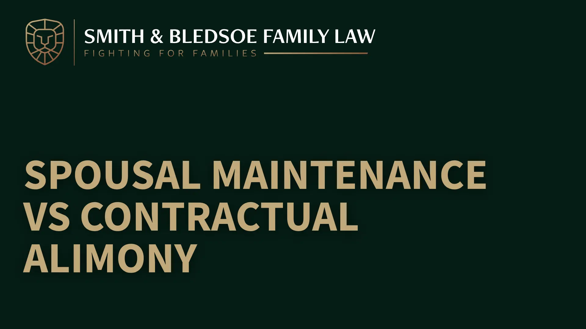 Spousal Maintenance vs Contractual Alimony